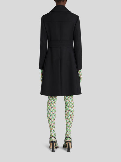 COAT WITH FLORAL BUTTONS