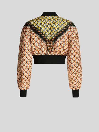 CROPPED FLORAL BOMBER JACKET