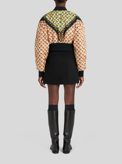 CROPPED FLORAL BOMBER JACKET