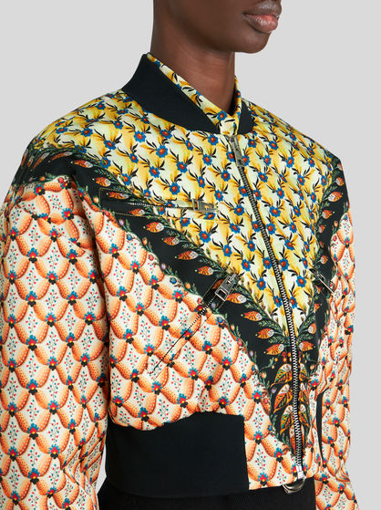 CROPPED FLORAL BOMBER JACKET