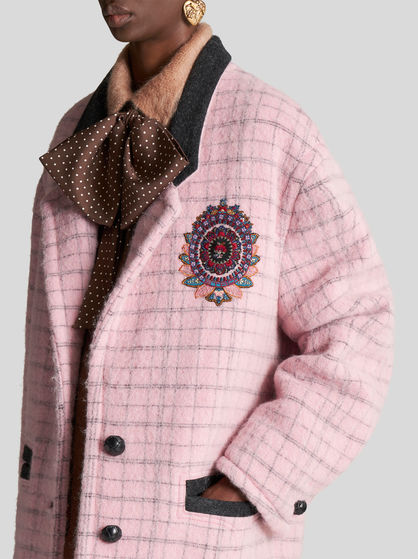 CHECK JACKET WITH EMBROIDERY
