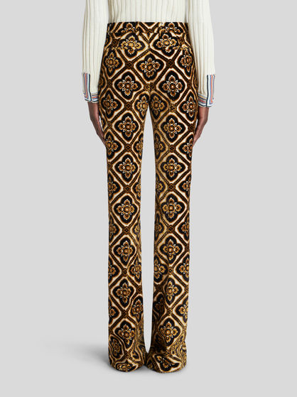 JACQUARD TROUSERS WITH MEDALLIONS