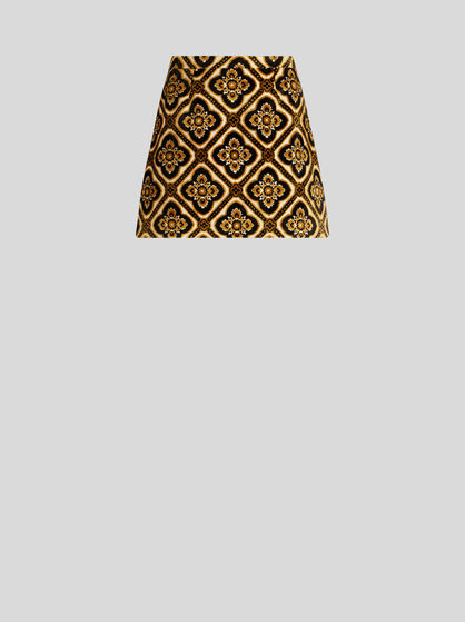JACQUARD VELVET MINI SKIRT