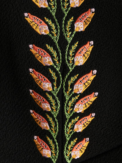 MINI DRESS IN WOOL AND FLORAL EMBROIDERY
