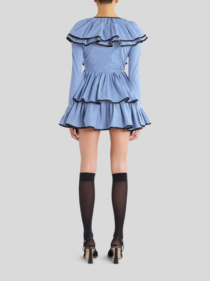 MINI STRIPED DRESS WITH RUFFLES