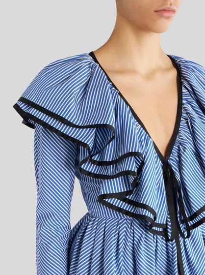 MINI STRIPED DRESS WITH RUFFLES
