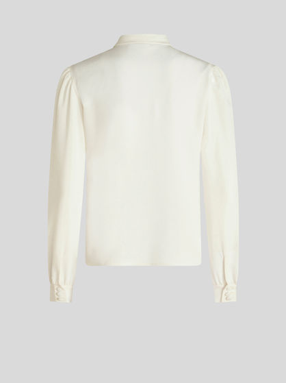 PLEATED SILK SHIRT