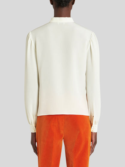 PLEATED SILK SHIRT