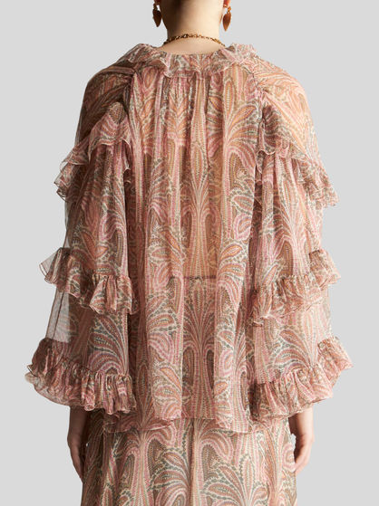SILK TOP WITH RUCHES