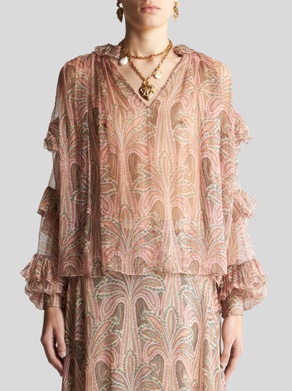 SILK TOP WITH RUCHES