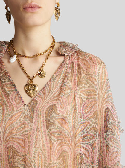 SILK TOP WITH RUCHES