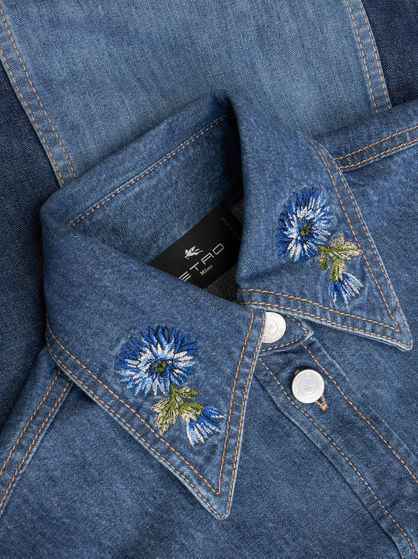DENIM SHIRT WITH EMBROIDERY