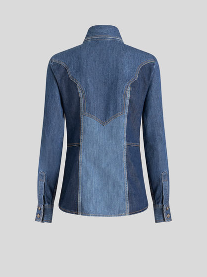 DENIM SHIRT WITH EMBROIDERY