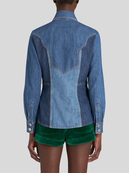 DENIM SHIRT WITH EMBROIDERY