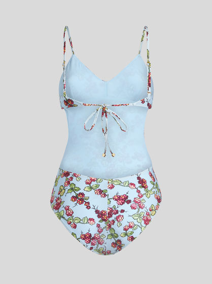 ONE-PIECE SWIMSUIT WITH BERRY PRINT