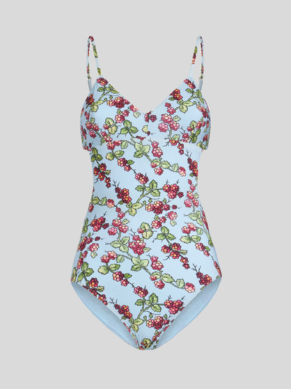 ONE-PIECE SWIMSUIT WITH BERRY PRINT