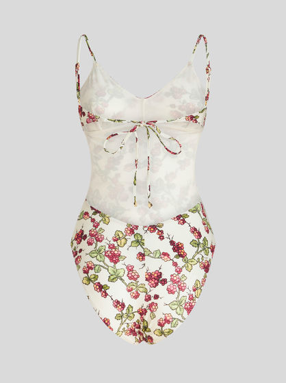ONE-PIECE SWIMSUIT WITH BERRY PRINT