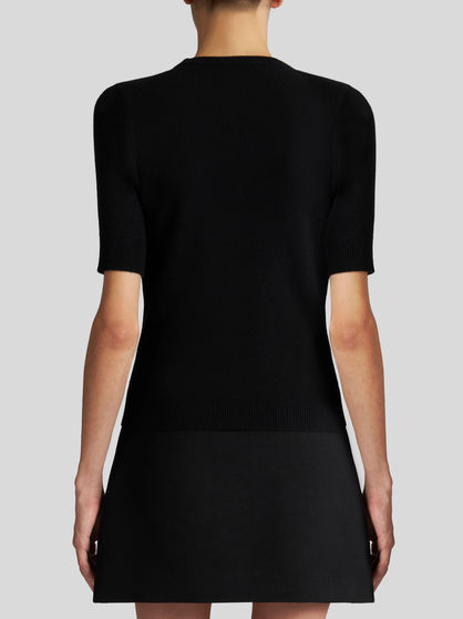 SHORT-SLEEVED JUMPER WITH SILK INSERTS