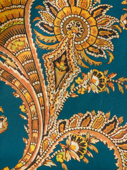 LEAFY PAISLEY SILK CRÊPE DE CHINE SKIRT