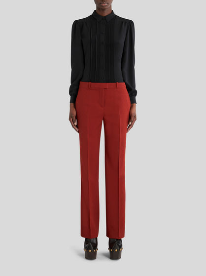 WOOL JACQUARD TROUSERS