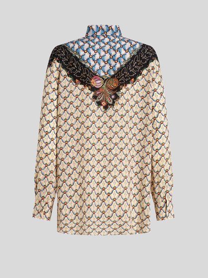 BOYFIT FLORAL SHIRT WITH EDGING