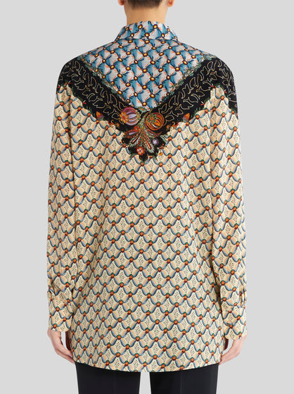 BOYFIT FLORAL SHIRT WITH EDGING