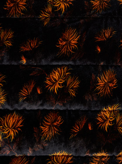 VELVET DOWN JACKET WITH DAHLIAS