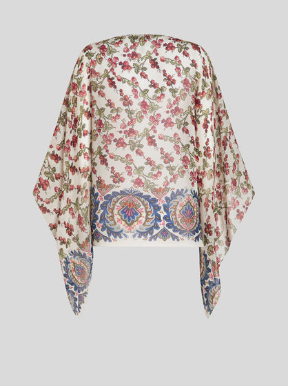 PRINTED SILK PONCHO
