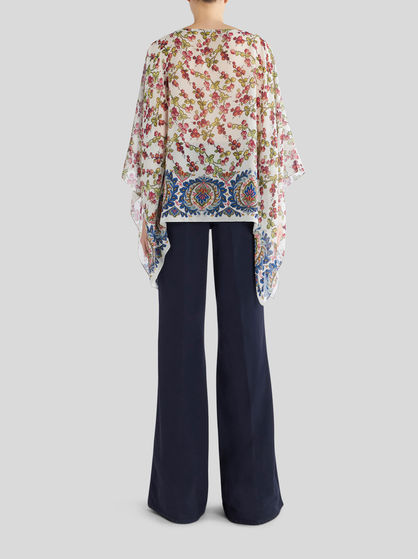 PRINTED SILK PONCHO