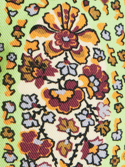 PAISLEY花卉牛仔热裤