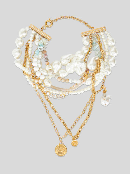 MULTI PEARL AND PENDANT NECKLACE