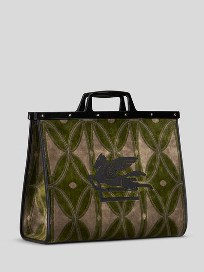 Large jacquard Love Trotter bag | Men | Green | ETRO