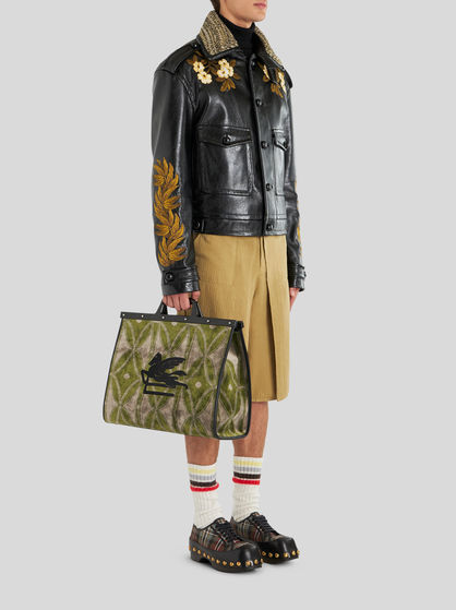 LARGE JACQUARD LOVE TROTTER BAG