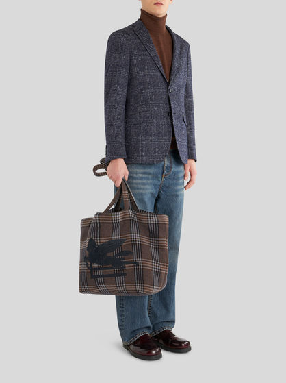 MEDIUM CHECK SOFT TROTTER BAG