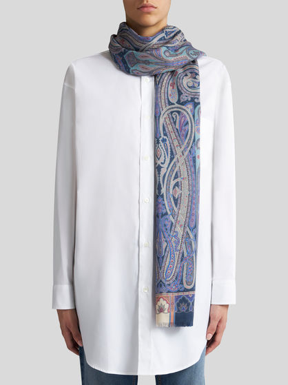 PAISLEY PATTERN CASHMERE AND SILK SCARF
