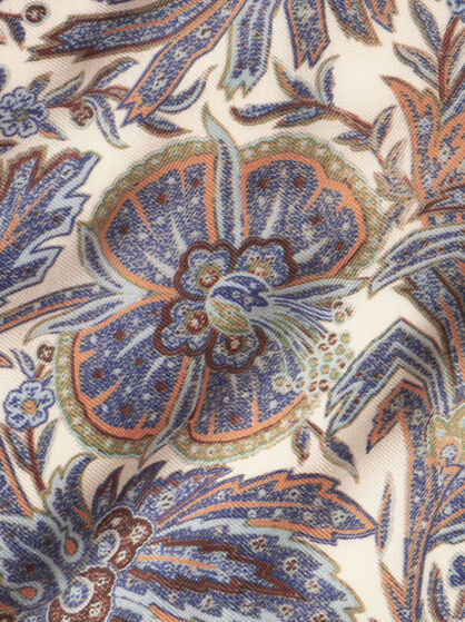 FLORAL CASHMERE AND SILK SCARF