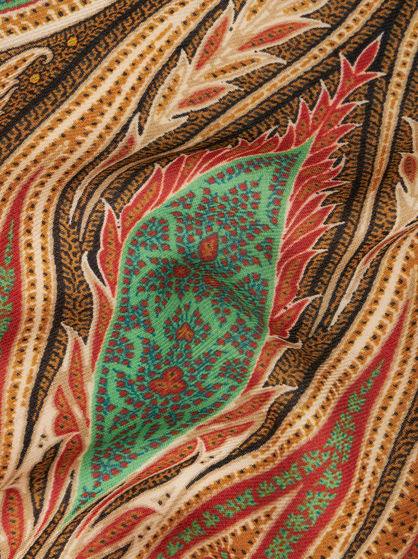 ORNAMENTAL PAISLEY WOOL AND SILK SCARF