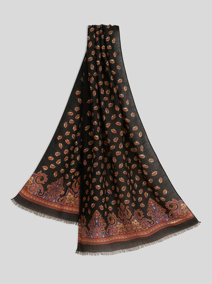 PAISLEY WOOL AND SILK SCARF