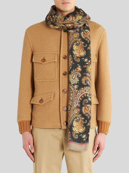 PAISLEY CASHMERE AND SILK SCARF