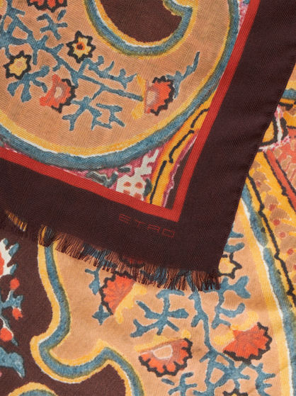 PRINTED SILK AND CASHMERE SCARF