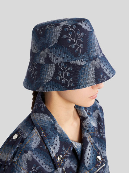 DENIM JACQUARD BUCKET HAT