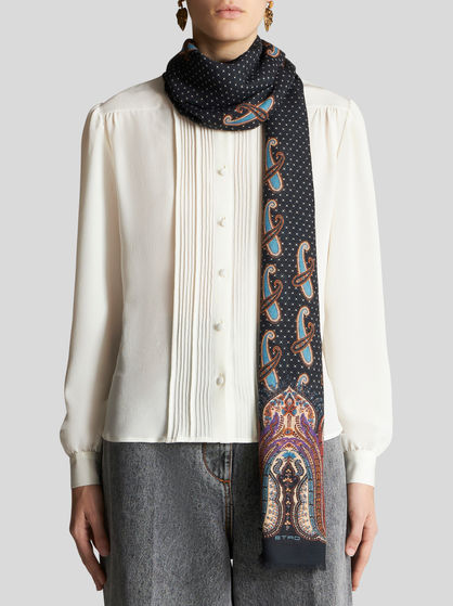 PAISLEY AND POLKA DOT SCARF