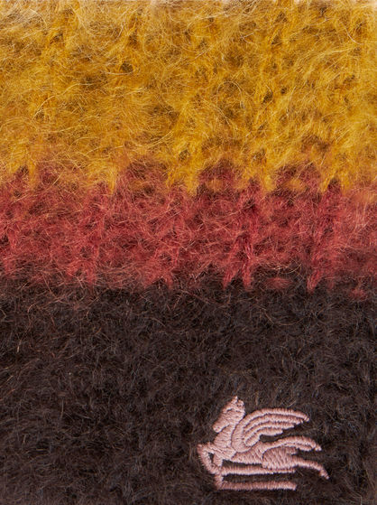 STRIPED MOHAIR BERET