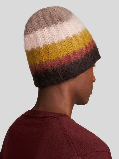 STRIPED MOHAIR BERET