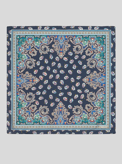 POCKET SQUARE WITH PAISLEY BORDER