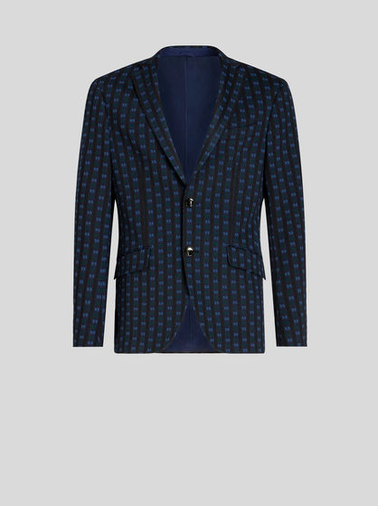JACKET WITH MICRO TIE PRINT PATTERN