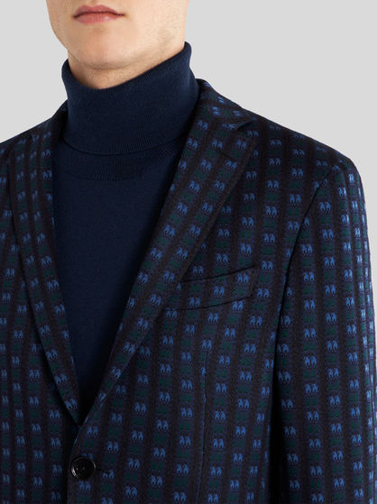 JACKET WITH MICRO TIE PRINT PATTERN