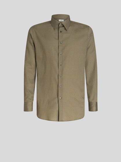 MICRO GEOMETRIC PRINT COTTON SHIRT