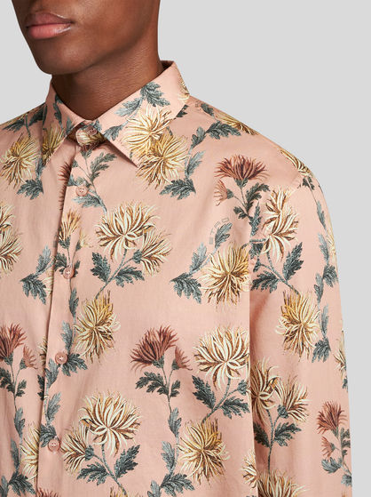 SHIRT WITH DAHLIAS AND MINI LOGO