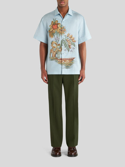 SHORT-SLEEVED PRINTED COTTON SHIRT